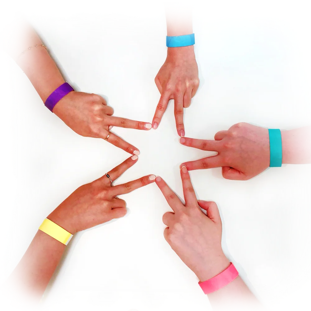 Label Paper 19mm 25mm Security TYVEK Wristbands Various Colors Waterproof Purpose of Tickets and Admission