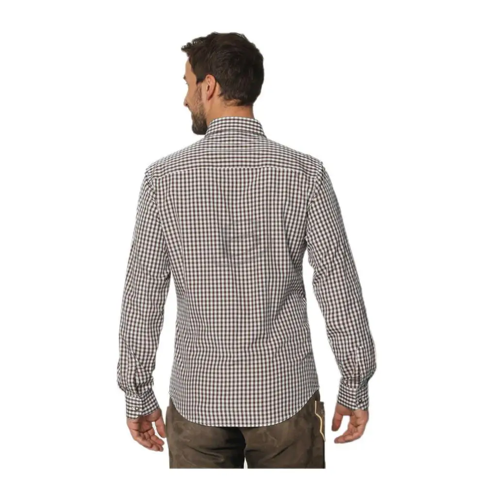 Traditional German Bavarian Oktoberfest Lederhosen Trachten Checked shirt (Oktoberfest traditional shirt long sleeve)