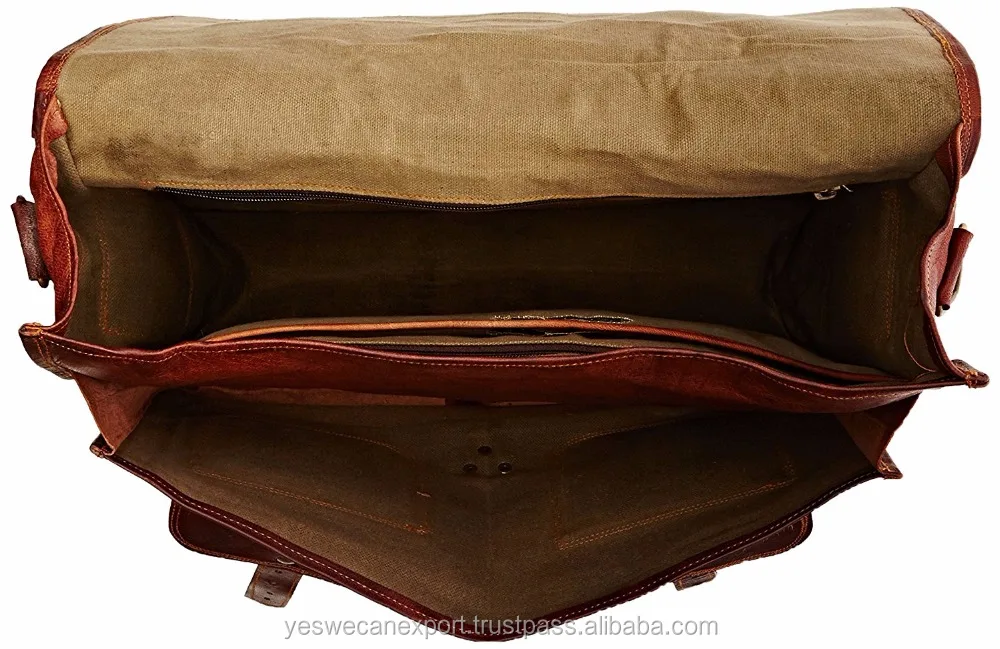 Unisex Real Goat Leather Messenger Bag For Laptop Briefcase Satchel - Wholesale Price For Sale