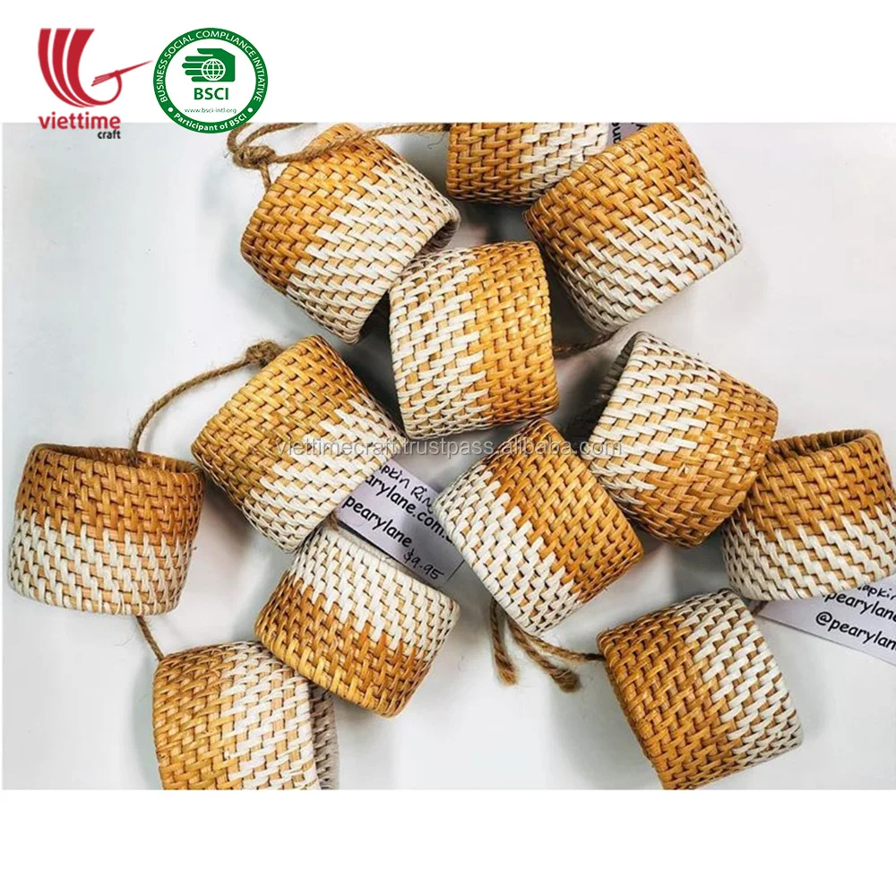 Wicker Weaved Rattan Napkin Holder Ring Wholesale