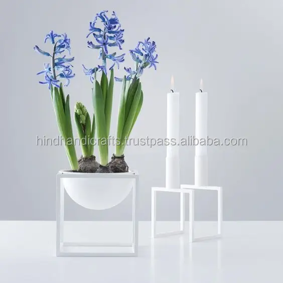 Black Matte Candle Holder with Bowl for Home Decor