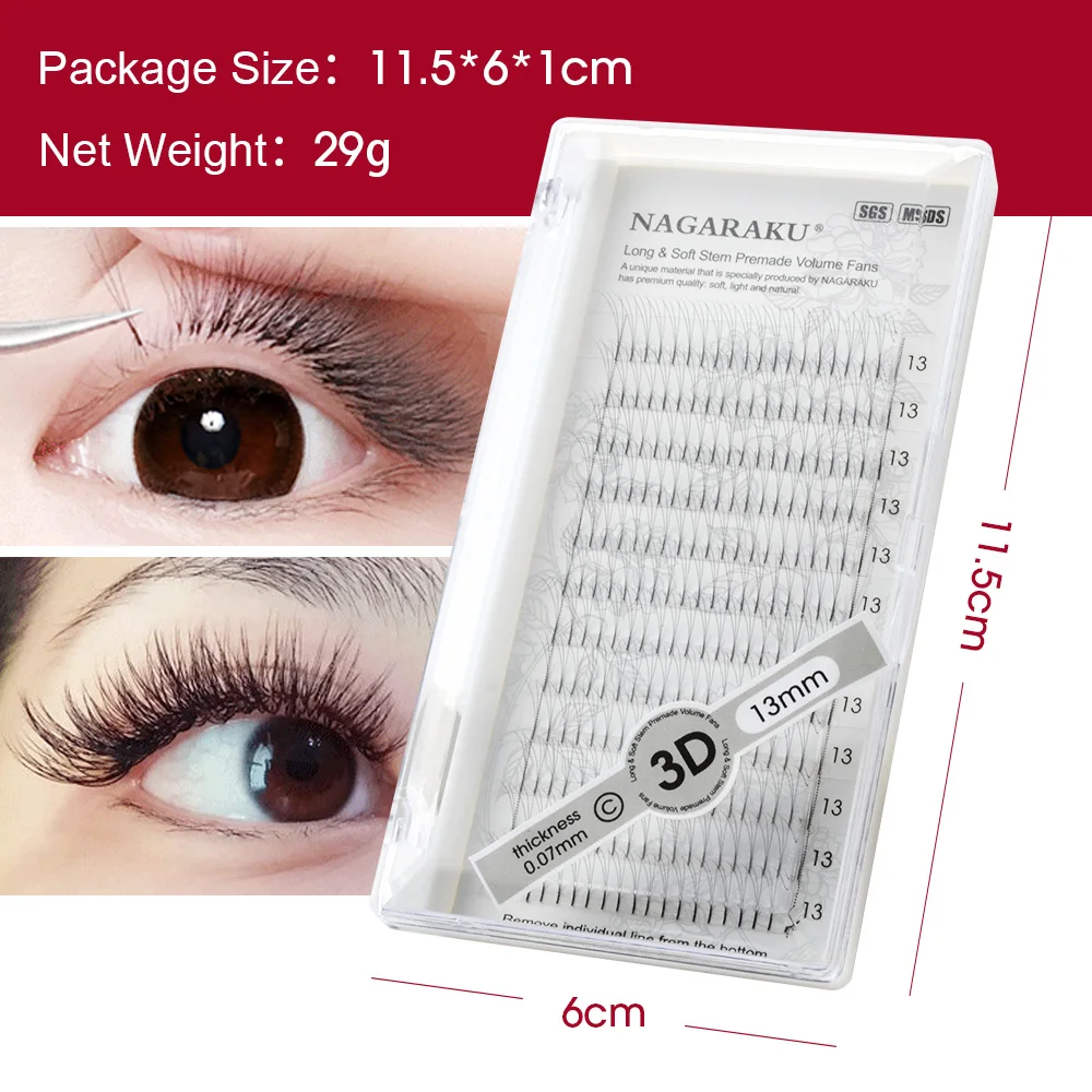 
Super September promotion 3D-6D Premade Volume Fans Eyelash Black Faux Mink Premium Eyelash Application Eyelash extension 
