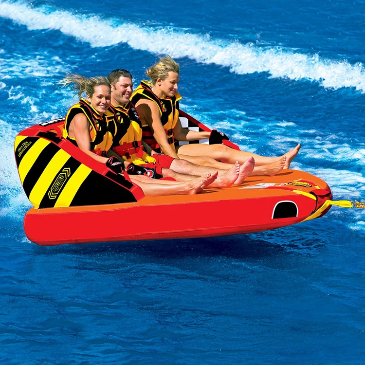 Oem custom for 3 4 Person Comfortable Backrest Water Sport Fying Boat Ski Inflatable Towable Tube