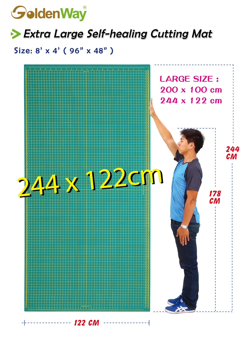 122x244 PVC Self-Healing Cutting Mat Large