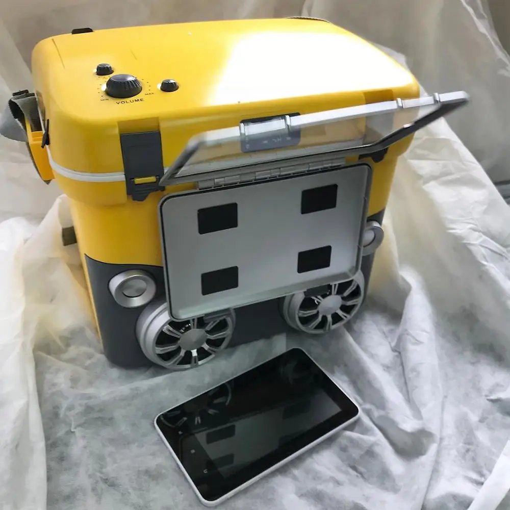 Food  beer can cooler box with wireless speaker and tablet holder