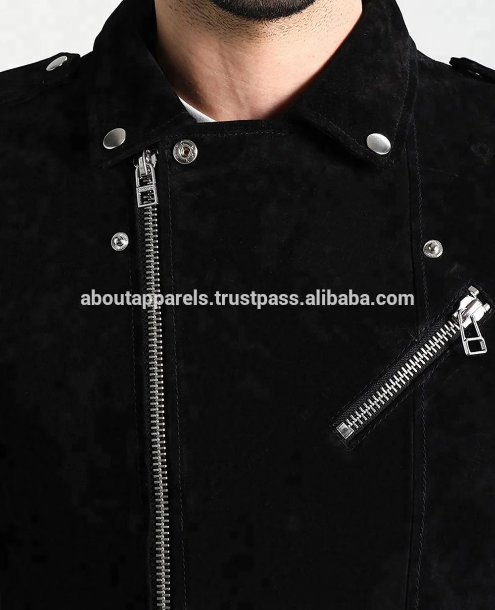 2022 New Stylish cheap customized black Color Leather Suede Bomber Jackets