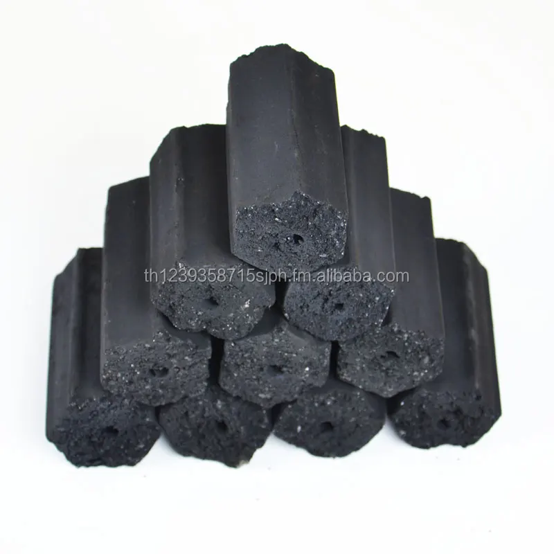 
100% Coconut shell briquette charcoal. Selected 100% coconut shell raw material a good product from Thailand 