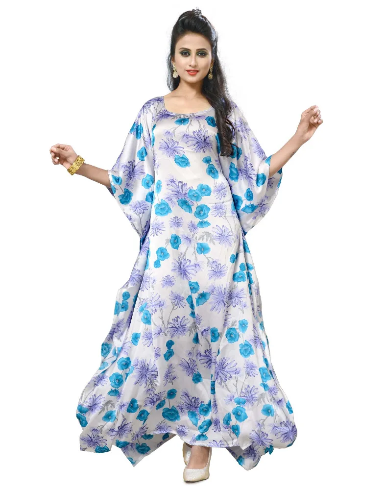 Casual Wear Floral Printed Kaftan 2017 / Women Plus Size Wear Kaftans / Ladies Ankle Length Daily Wear Kaftans (kaftans 2017)