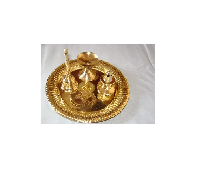 Brass Full Poja Thali With All Poja Items Handmade Best Quality Materials New Latest Pooja Items Brass Plated Pooja Thali