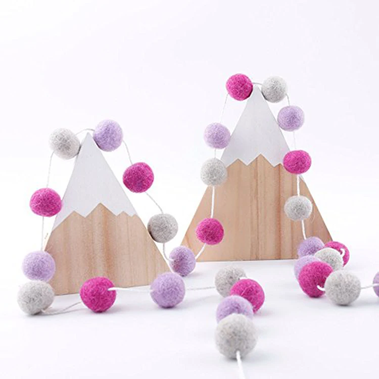 Custom Hang Christmas Tree Decoration Garland Wool Felted Ball