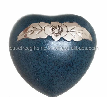 Metal Heart Shape Keepsake Urn For Pet Ash With Paw Print Blur Texture Finishing Unique Design High Quality For Funeral Services