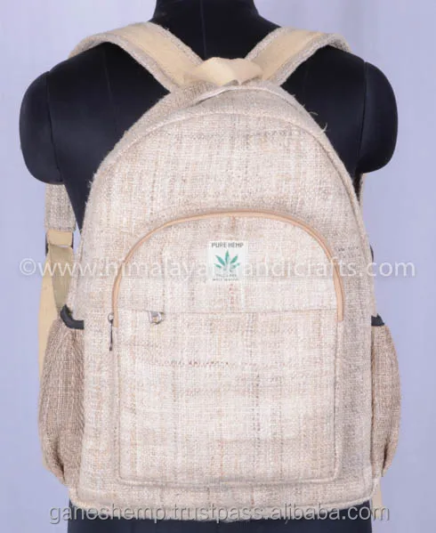 HBBH 0001 Organic Backpack Handmade Rucksack Gypsy Bohemian Hobo Bag Sustainable Eco-friendly Recyclable Hiking Bag Hemp Nepal