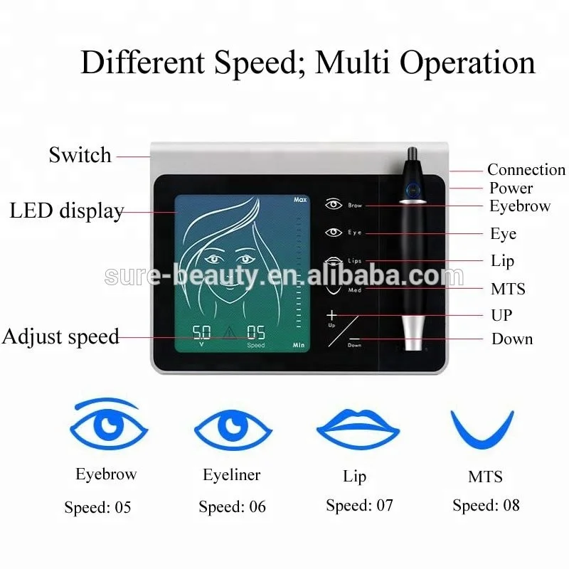 NEW Wireless Beauty Permanent Makeup Tattoo Accessories Microblading Eyebrow Embroidery Digital Tattoo Machine for Eyebrow/Lip