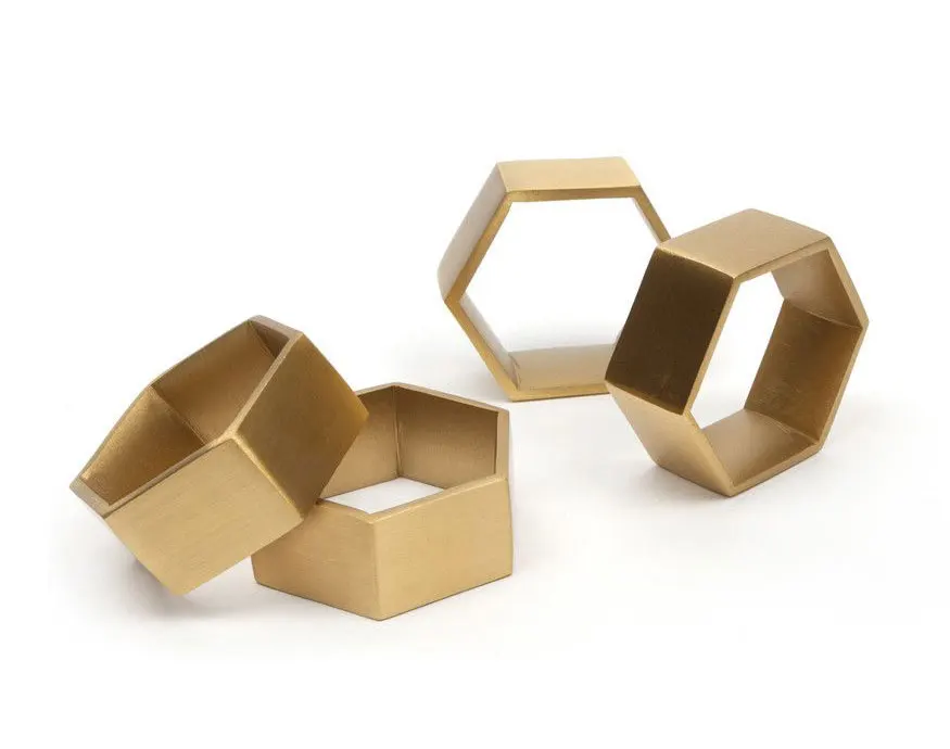 Hexagonal Brass Napkin Ring