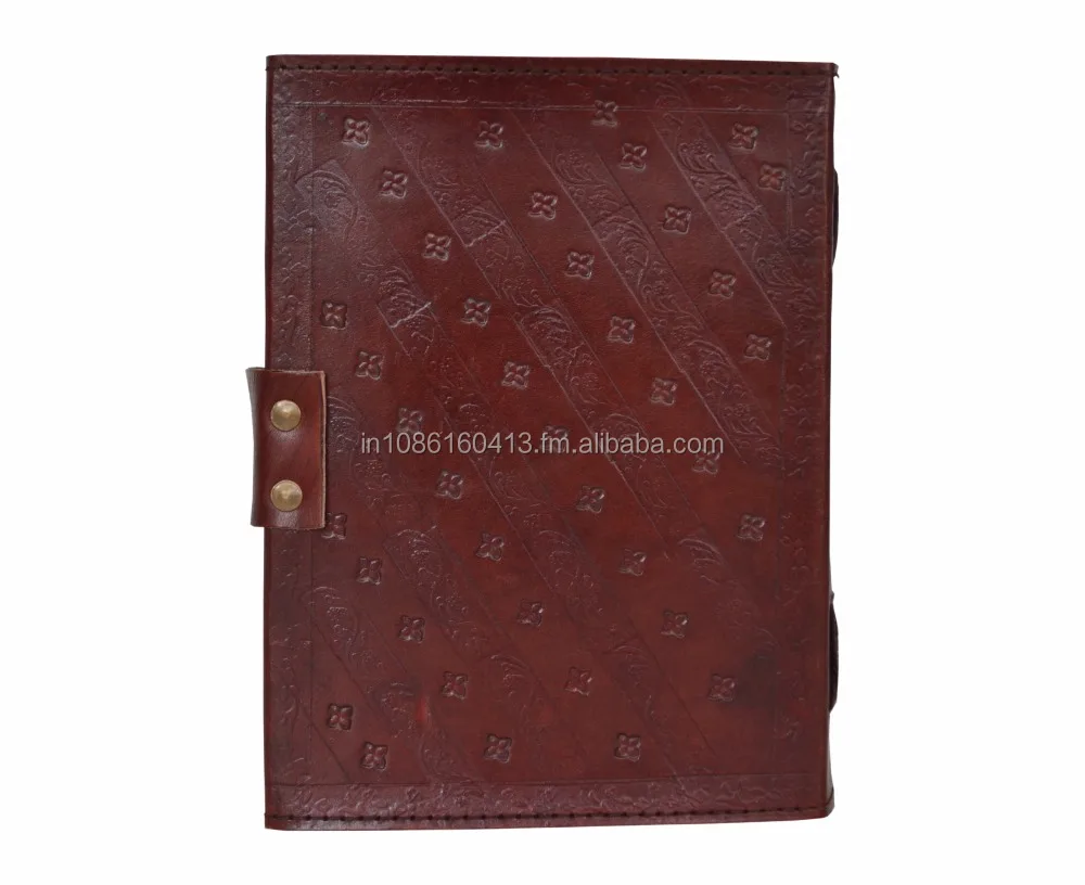 LEATHER EMBOSSED CELTIC CROSS JOURNAL - PERSONAL LEATHER WRITING DIARY NOTEPAD HANDMADE LEATHER DAIRY