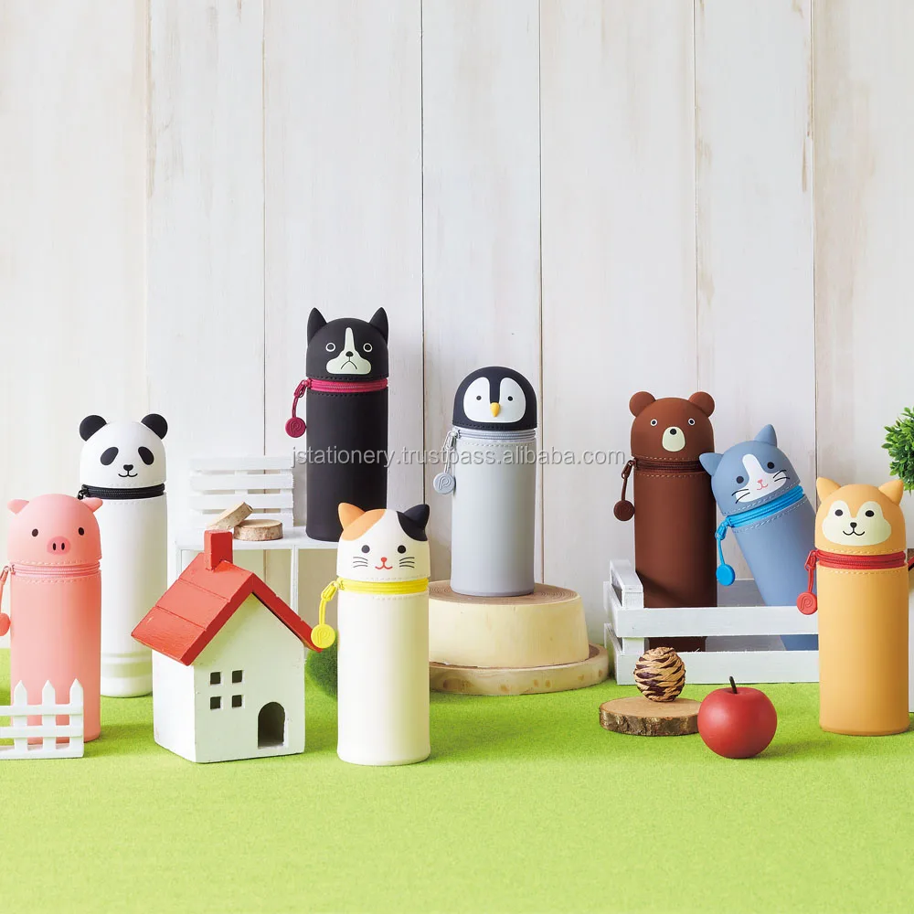 Cute Animal Stand Pen Case, Sillicon