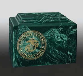 Army Cultured Marbled Aluminum Urn  Cremation Urn - This Classic and Elegant Superior Quality Urn Is Made to Keep the Remains