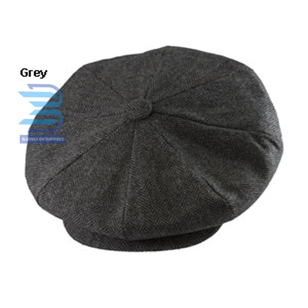 Новый дизайн шапка из 100% шерсти в елочку с большим яблоком твидовая