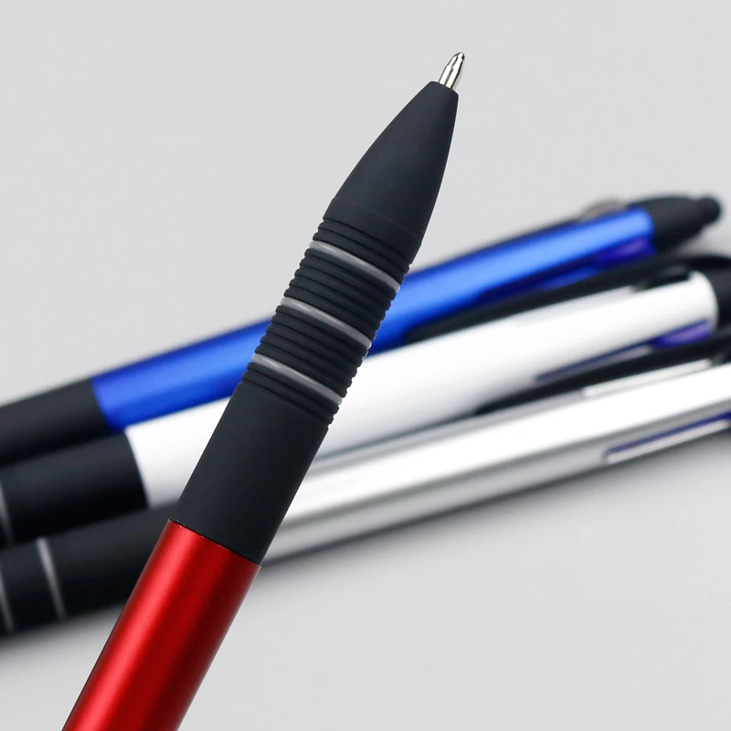 Novelty plastic stylus pen 3 color ink ball pen,promotional  pen
