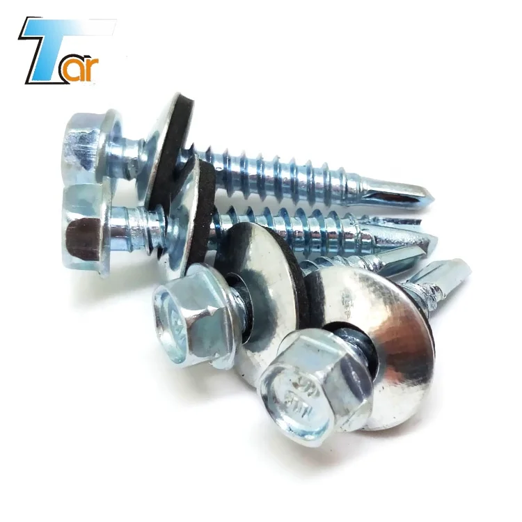 
Tornillo Autoperforante De Cabeza Hexagonal Con Arandela EPDM hex head self drilling screw 