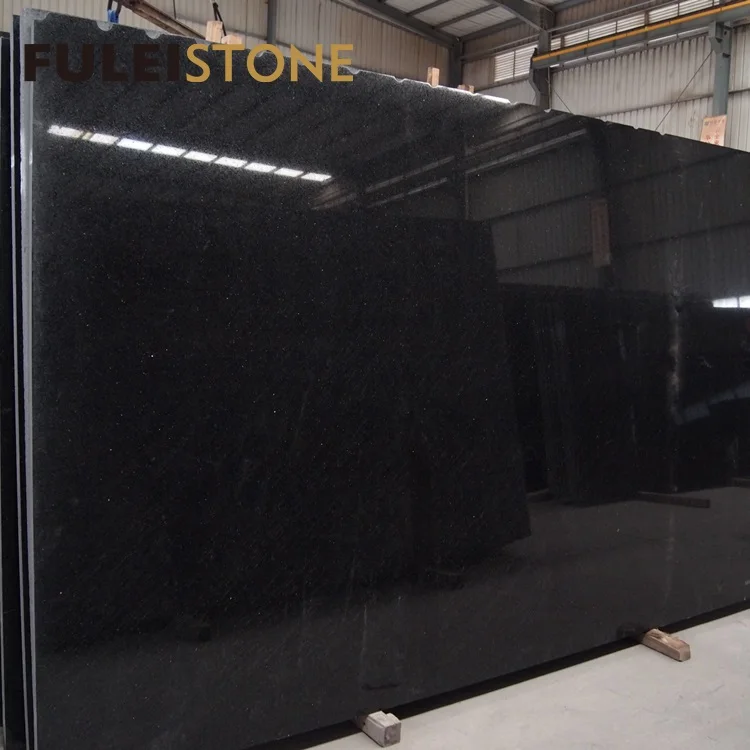 Polished black galaxy granite table top and  vanity tops