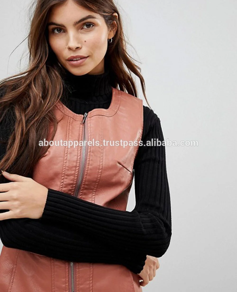 fashion beautiful lady dress women pu leather long maxi dresses,Zipper Through Faux Leather Dress,