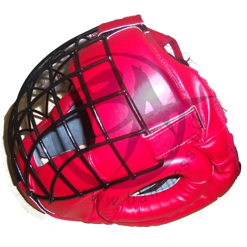 Full face Helmet MMA Sparring Headgear Boxing Steel Cage Head Guard
