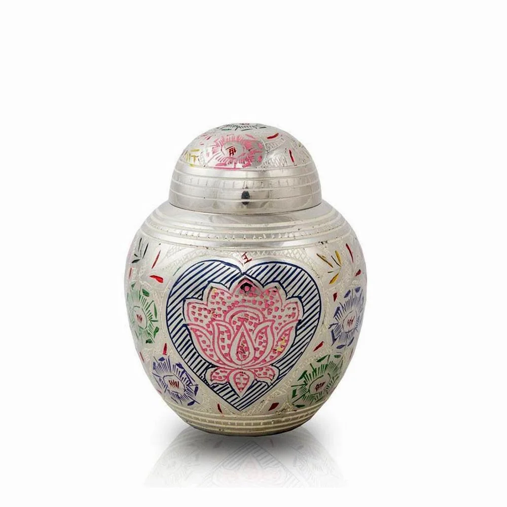 Unique Pet Urns Brass Cremation Urn for Pet with Blossom Lotus Pet Pendants Brass Bronze Finishing Animal Urns