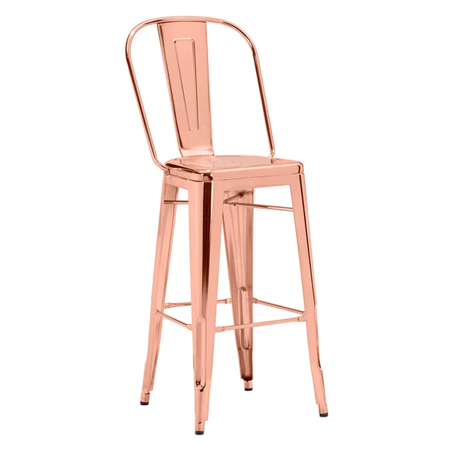 Wholesale Supply Elegant Rose Gold Industrial Bar Chair at Affordable Price