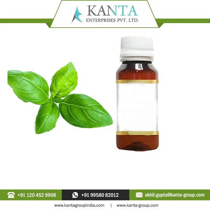 100% Pure and Natural Basil Essential Oil Reducing disease-causing inflammation Low Price from India