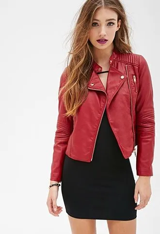 New Brand Quilted Biker Jacket For Women