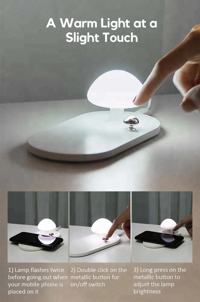 Multifunction Table Desk LED Lamp Qi Wireless Charger Cell Phone Fast Charging for Samsung iPhone Desktop Light
