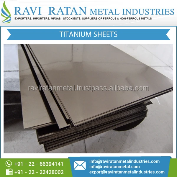 Custom Design Premium Quality Titanium Sheets/ Plates from Reputed Seller