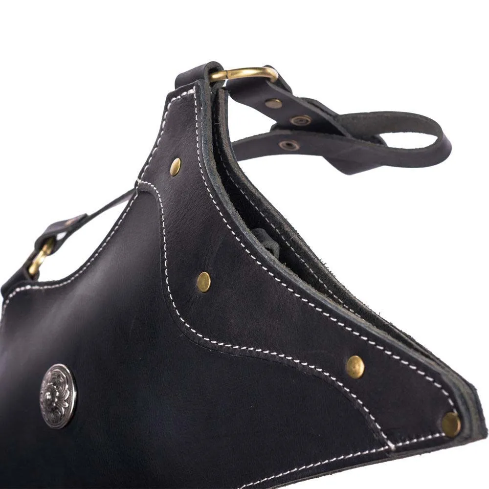 Handmade Traditional Black Cow Leather Archery Arrows Side Quiver