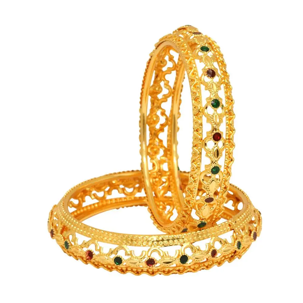 Latest Exclusive DesIgner Light Weight with Gold Color 1 Pair Of Bangle all sizes Collection For Women And Girls 2022