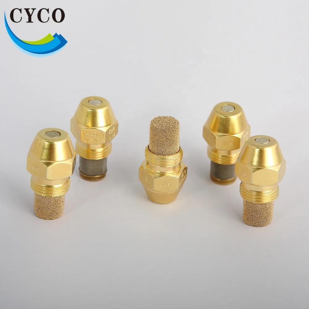 
CYCO 30 45 60 80 Degree brass solid cone oil burner misting spray oil jet diesel heavy waste oil burner nozzle 