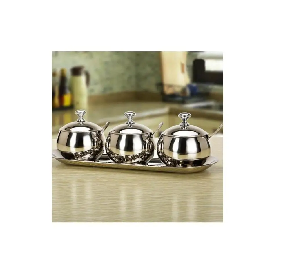 Stainless Steel Salt Storage Pot For Kitchen manufactured from India