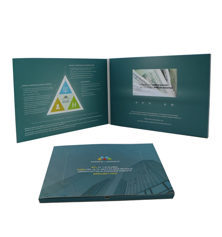 custom designs digital 7 inch videobook lcd tft screen lcd video postcard