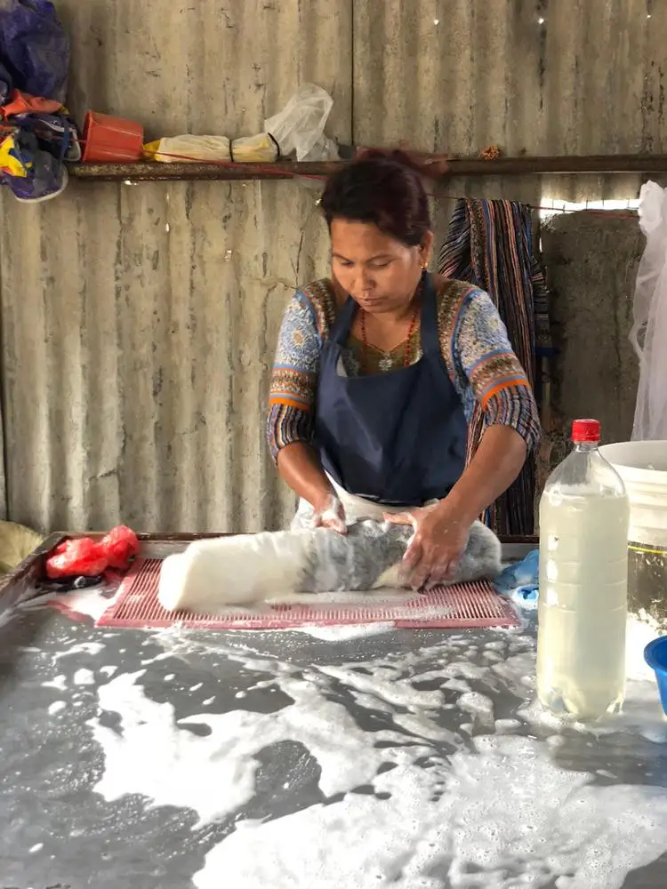 FY-CC-017 Animal Eared Cat Cave Warm and Cozy Pet Bed Eco-friendly New Zealand Wool Felted by Skilled Women Artisan from Nepal