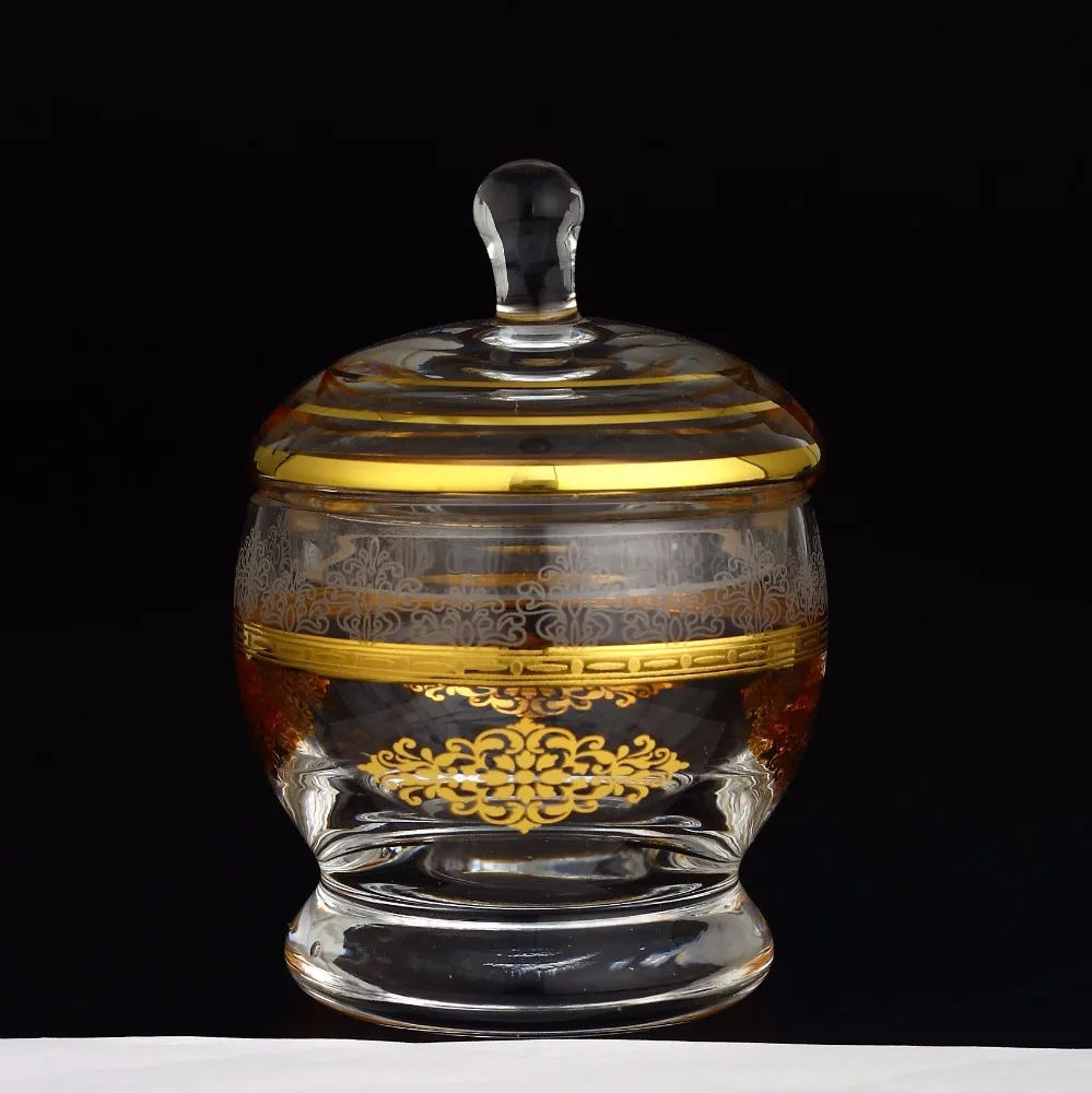 
1551 Sugar Pot (1 PC), Decor: Masal, Color: Gold 