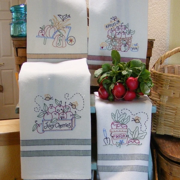 wholesale Custom 100% cotton Waffle embroidery kitchen tea towels