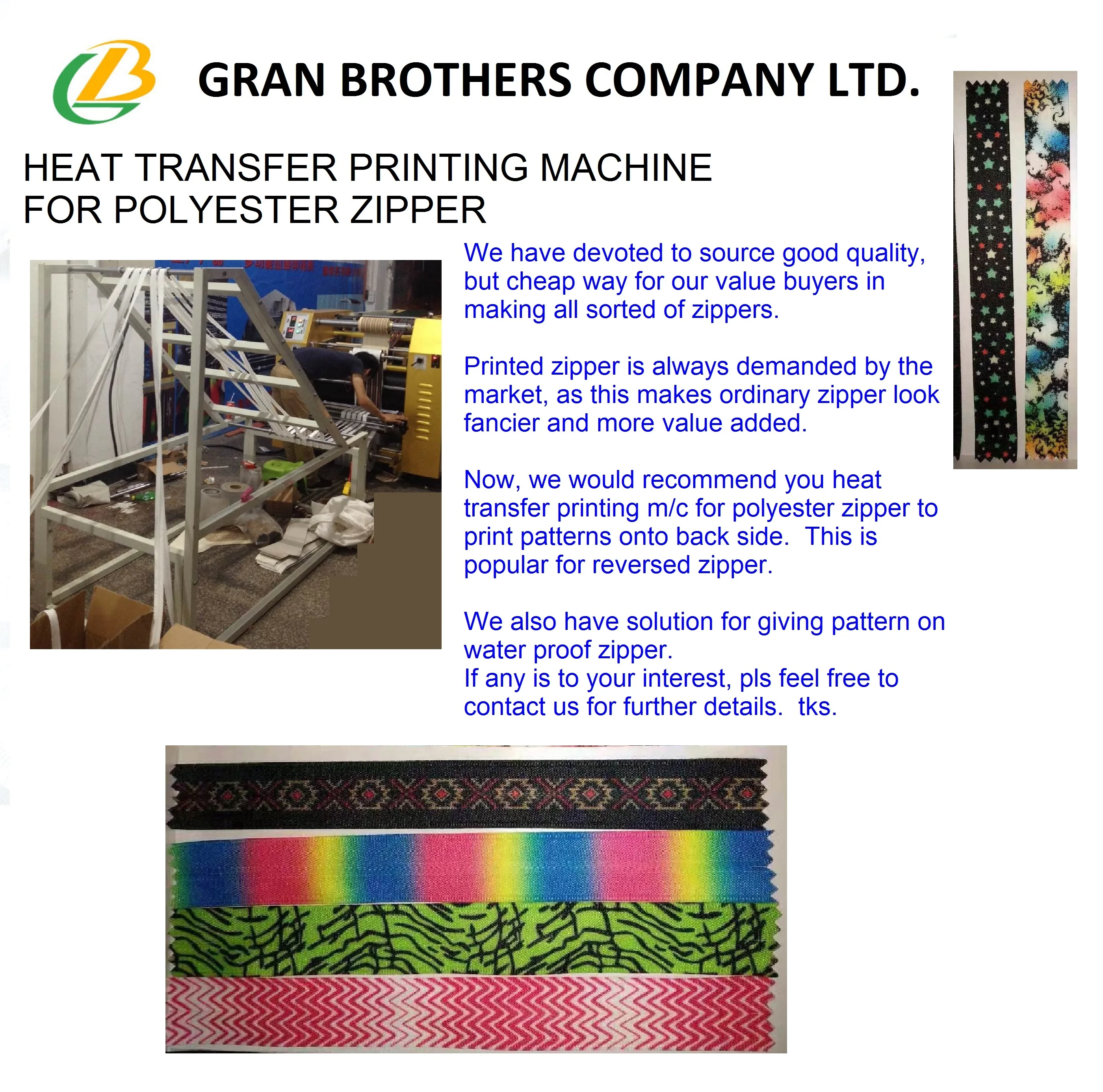 all kind of zipper making including zipper chain making n slider making n dyeing