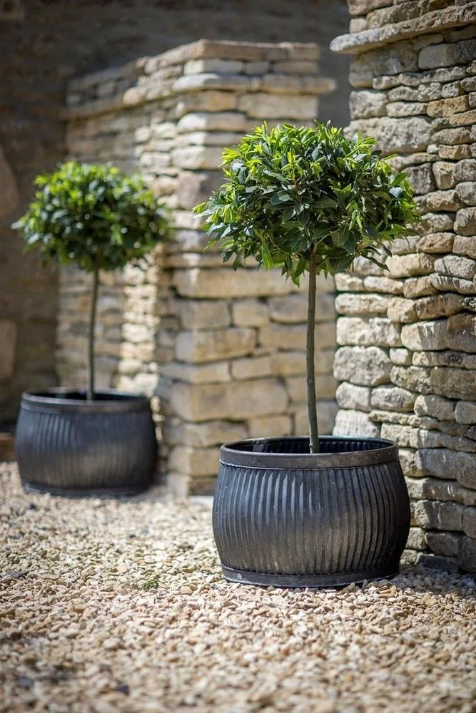 Set of 3 Large Round Hammered Metal Planters Heavy Duty Highly Durable Floor Pot for Living Room, Indoor and Outdoor, Balcony