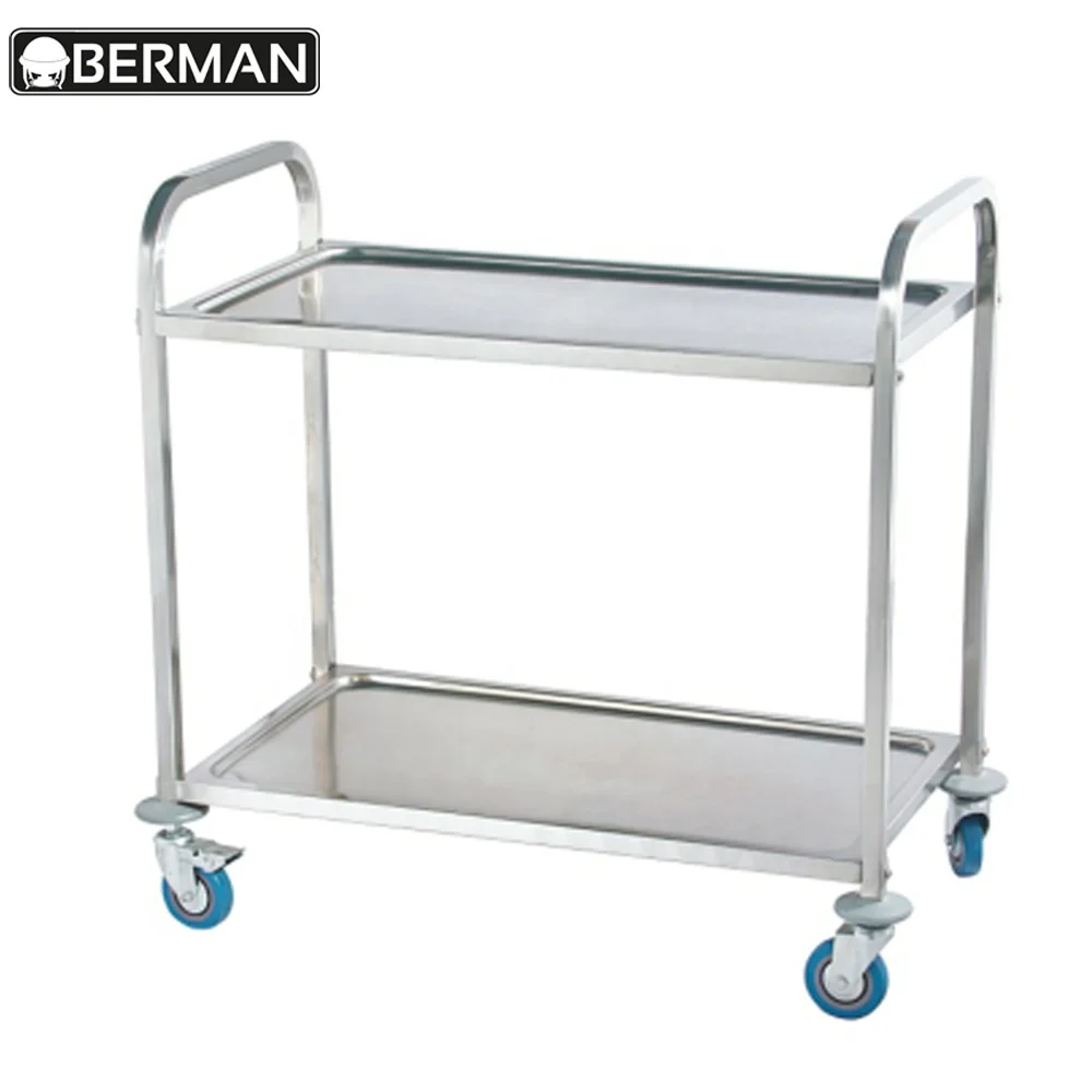 Hotel stainless steel 18/10 food service trolley/dining service cart/kitchen restaurant equipment