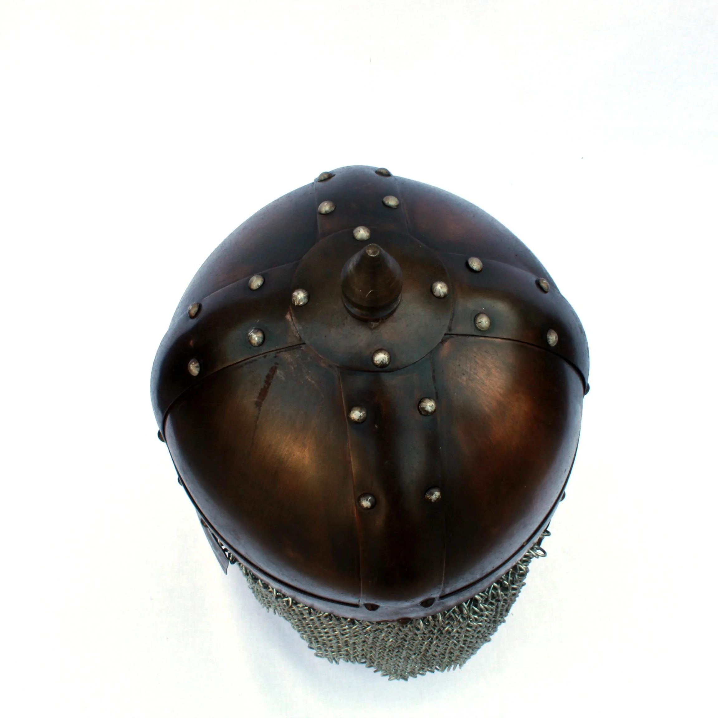 Medieval War Ancient Vintage Darkened Gjermundbu Wearable Helmet with Aventail Ear Flap Guard SAIWH916