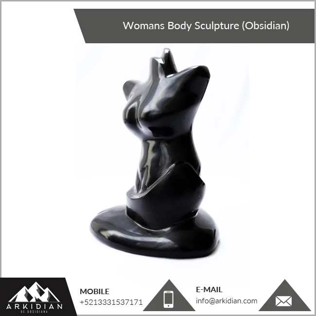 Polished Decorative Obsidian Woman Body Sculpture Supplier