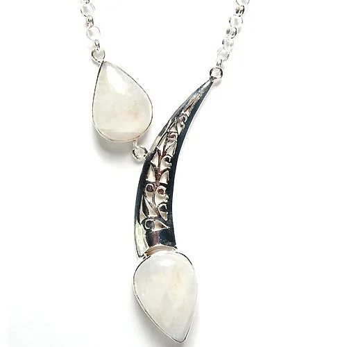 Rainbow Moonstone Silver Necklace Wholesale 925 Silver Jewelry