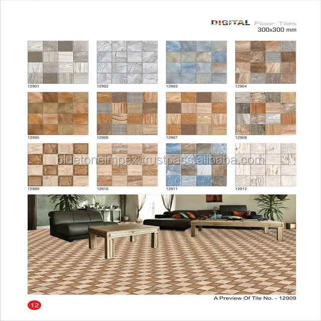 Nice Design Black White Tiles 30 x 30cm Polished Ceramic Floor Tiles