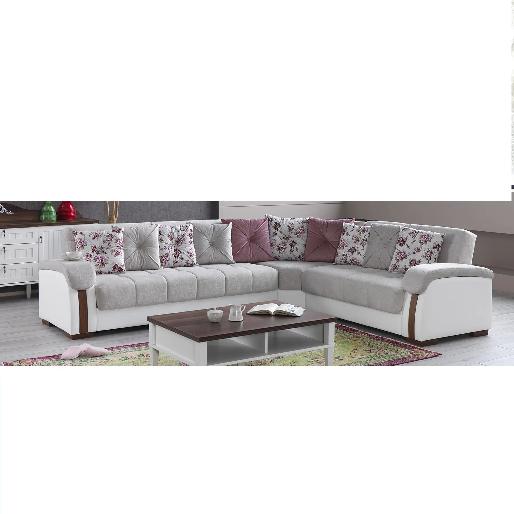 
Turkey Suppliers Wholesale Modern Furniture L-shaped corner sofa, sleeping sectional sofa set with chaise lounge 