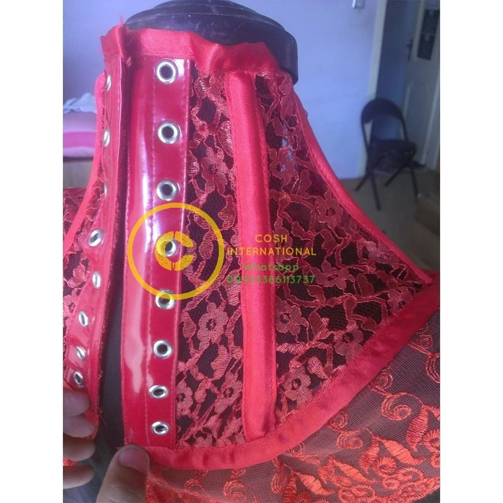 COSH CORSET Original Steel Boned Red Mesh Neck Corset Customized Best Selling Vendors and Exporter From Pakistan